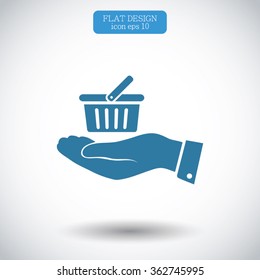 basket icon in hand