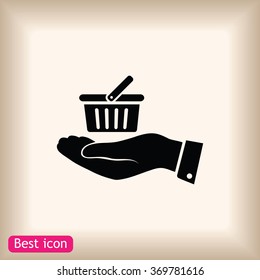 basket icon in hand