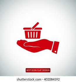 basket icon in hand