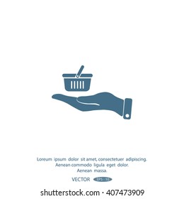 basket icon in hand