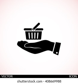basket icon in hand