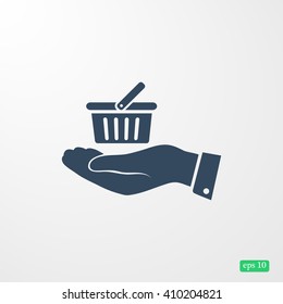 basket icon in hand