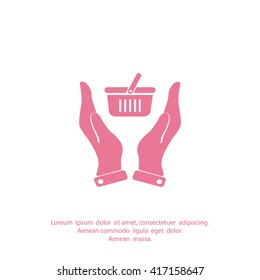 basket icon in hand