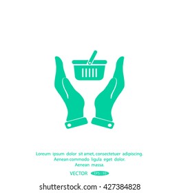basket icon in hand
