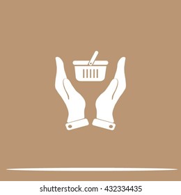basket icon in hand