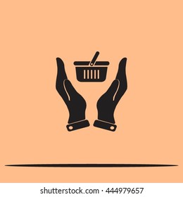 basket icon in hand