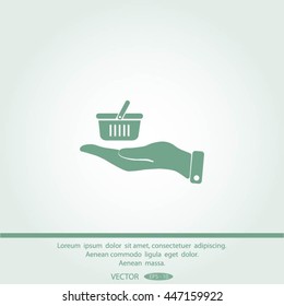 basket icon in hand
