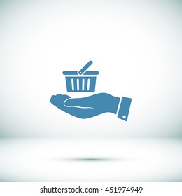 basket icon in hand