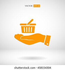 basket icon in hand