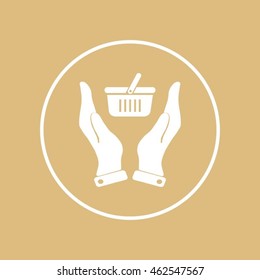 basket icon in hand