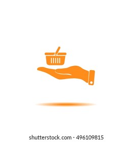 basket icon in hand