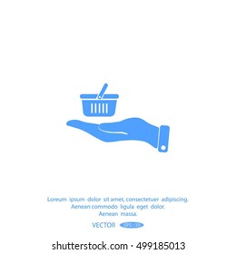 basket icon in hand