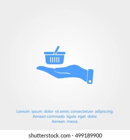 basket icon in hand