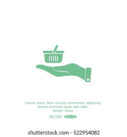 basket icon in hand