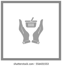 basket icon in hand