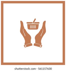 basket icon in hand