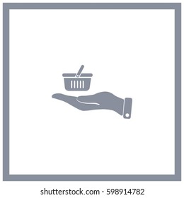basket icon in hand