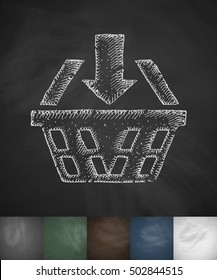 basket icon. Hand drawn vector illustration