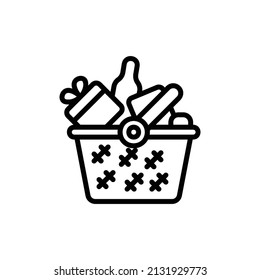  basket icon, isolated hobby outline icon with white background, perfect for website, blog, logo, graphic design, social media, UI, mobile app, EPS 10 vector illustration