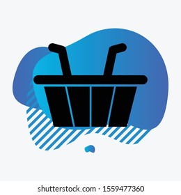 Basket icon isolated on abstract background
