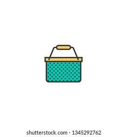 basket icon line design. Business icon vector illustration