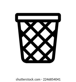 Línea de icono de la canasta aislada en fondo blanco. Icono delgado plano negro sobre el estilo de contorno moderno. Símbolo lineal y trazo editable. Ilustración vectorial de trazo simple y de píxel perfecto.