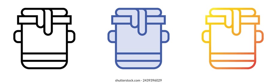 basket icon. Linear, Blue Fill and Gradient Style Design Isolated On White Background