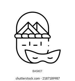 basket icon. Linear style sign isolated on white background. Vector illustration