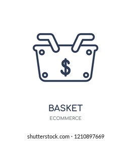 Basket icon. Basket linear symbol design from Ecommerce collection. Simple outline element vector illustration on white background.