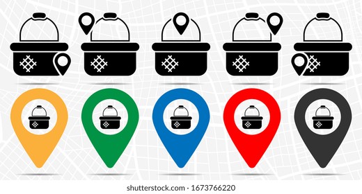 Basket icon in location set. Simple glyph, flat illustration element of autumn theme icons