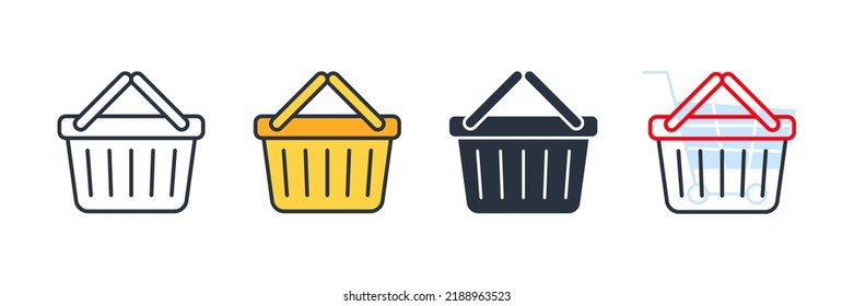 basket icon logo vector illustration. Shopping basket symbol template for graphic and web design collection