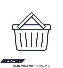 ilustración vectorial del logotipo del icono de canasta. plantilla de símbolo de cesta para colección de diseño gráfico y web