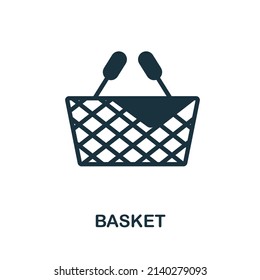 Basket icon. Monochrome simple Basket icon for templates, web design and infographics