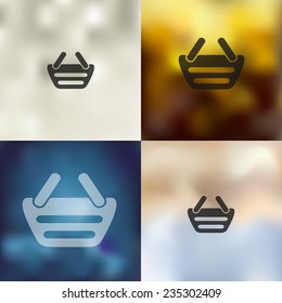 basket icon on blurred background