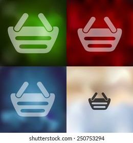 basket icon on blurred background