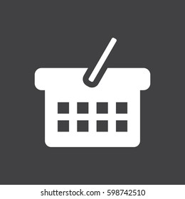 Basket icon on the grey background. Vector illustration