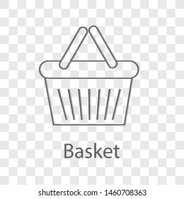 Basket icon on transparency background. Flat style vector illustration.