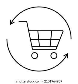 Korbsymbol auf weißem Hintergrund, Vektorgrafik.