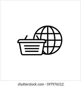 basket icon on white background