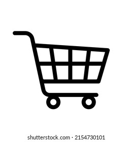 basket icon, online shopping sign vector illustration, buy now, add to a cart symbol, black line