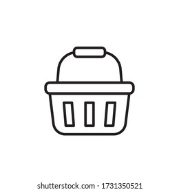 basket icon outline design vector. isolated on white background