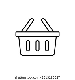 basket icon. Outline style design isolated on white background