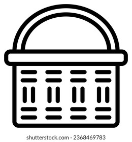 Icono de la canasta con estilo de contorno. Ilustración vectorial, adecuada para logotipo, web, diseño gráfico, ilustración, pegatina, libros, etc.