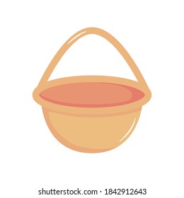 basket icon over white background, flat style, vector illustration