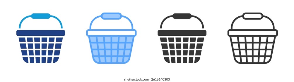 Basket icon set multiple style collection