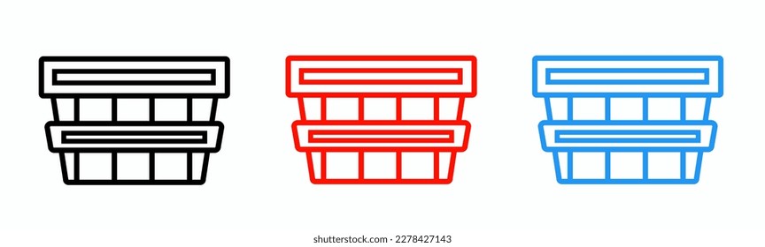 Basket icon set. Stock vector illustration.