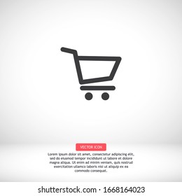 basket. icon for shopping. Vector basket. Cart on wheels EPS 10. Flat design. The work of the basket is made for your use.