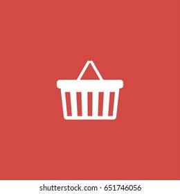 basket icon. sign design. red background