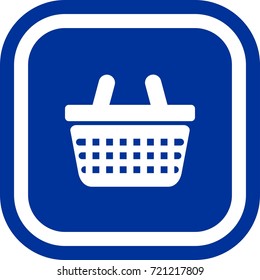 Basket icon , sign Square with rounded corners