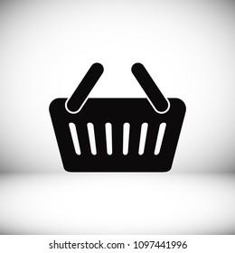 basket icon, stock vector illustration flat design style